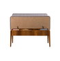 Hanah Home Vina Walnut Soho Grey Juego de Mesa y Sillas Extensible, Tablero Melamina, Terciopelo, Patas Carpe